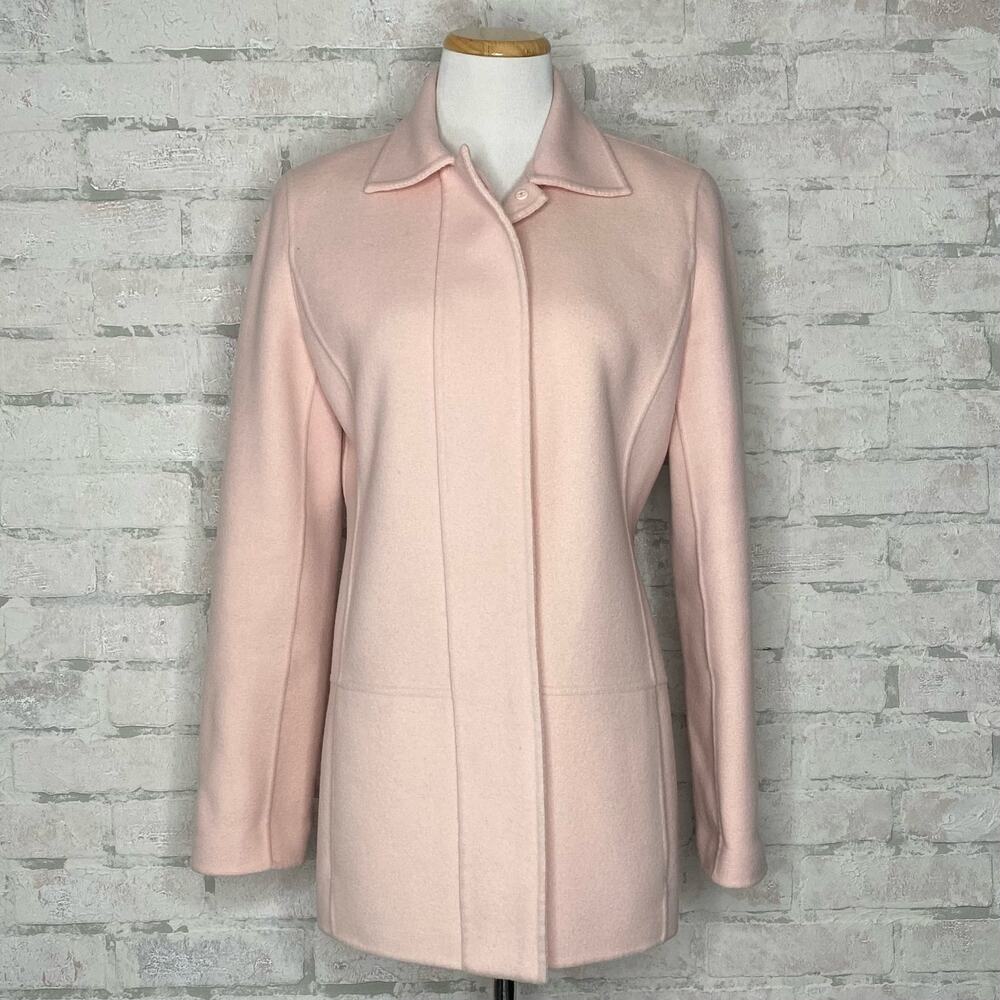 Linda Allard Ellen Tracy | Light Pink Wool Pea Coat